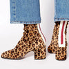 TIERDRUCK STIEFELETTEN MIT BLOCKABSATZ