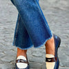 ZWEIFARBIGE MOCCASINS MIT GLANZBAND