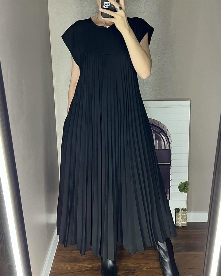 Sophia - Elegantes, gespaltenes, plissiertes Maxikleid