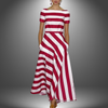 Isla | Gestreiftes Elegantes Maxikleid