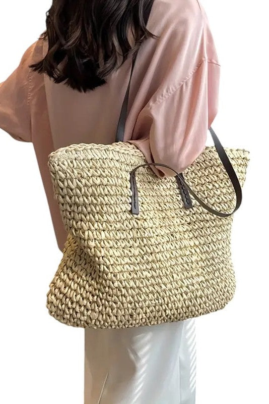 Gewebte Tragetasche - Beige