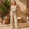 Milena - Minimalistisches Top und Weite-Hosen-Set