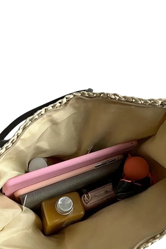 Gewebte Tragetasche - Beige