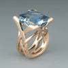 Bague en Zirconia Bleu Vintage Or Rose