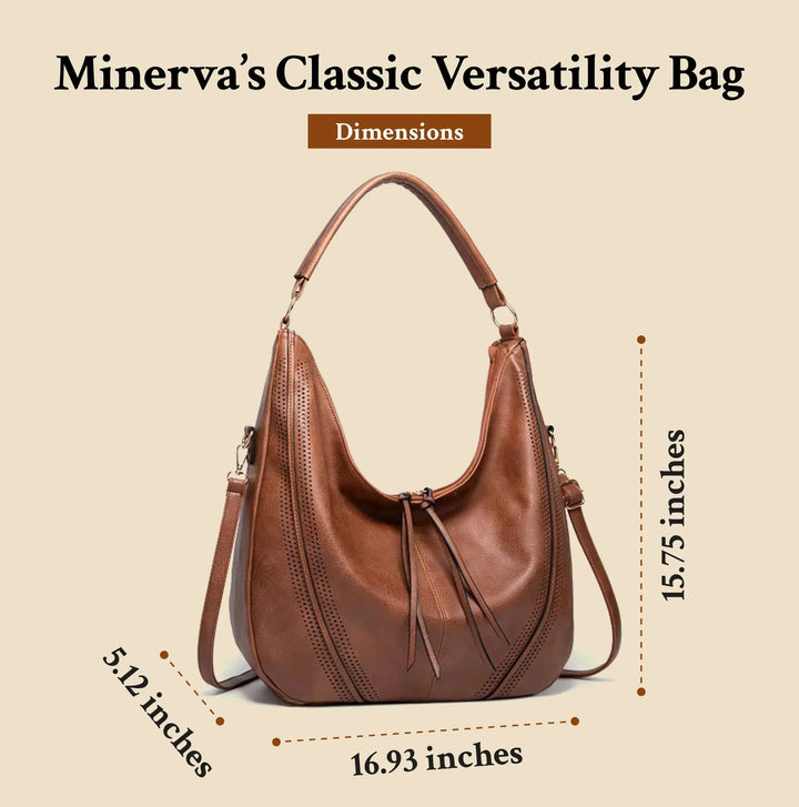 Minervas klassische Vielseitigkeit | Vintage Leder Tasche