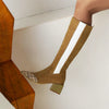 HOHE CAMEL-STIEFEL MIT KONTRAST