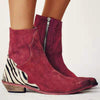 STIVALETTI WILD COUNTRY ROT MIT ANIMALISCHEN DETAILS
