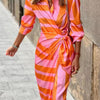 Clarissa | Gestreiftes Midi-Hemdkleid