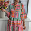 Ava - Schickes V-Ausschnitt Hanf Sommerkleid