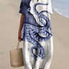 Lässiges Kleid mit Kunstdruck von Frauen-Oktopus