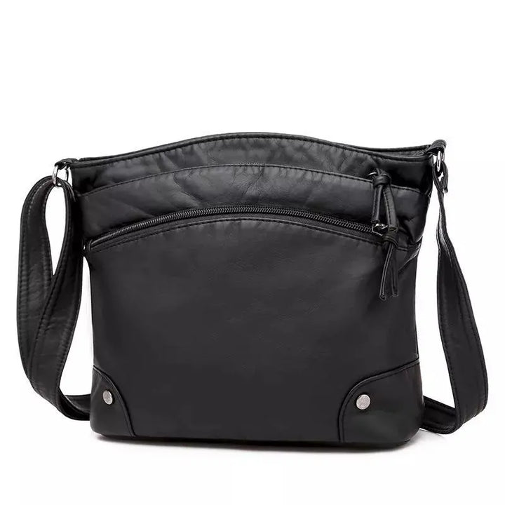 Zoes zeitlose Eleganz | Leder Schultertasche