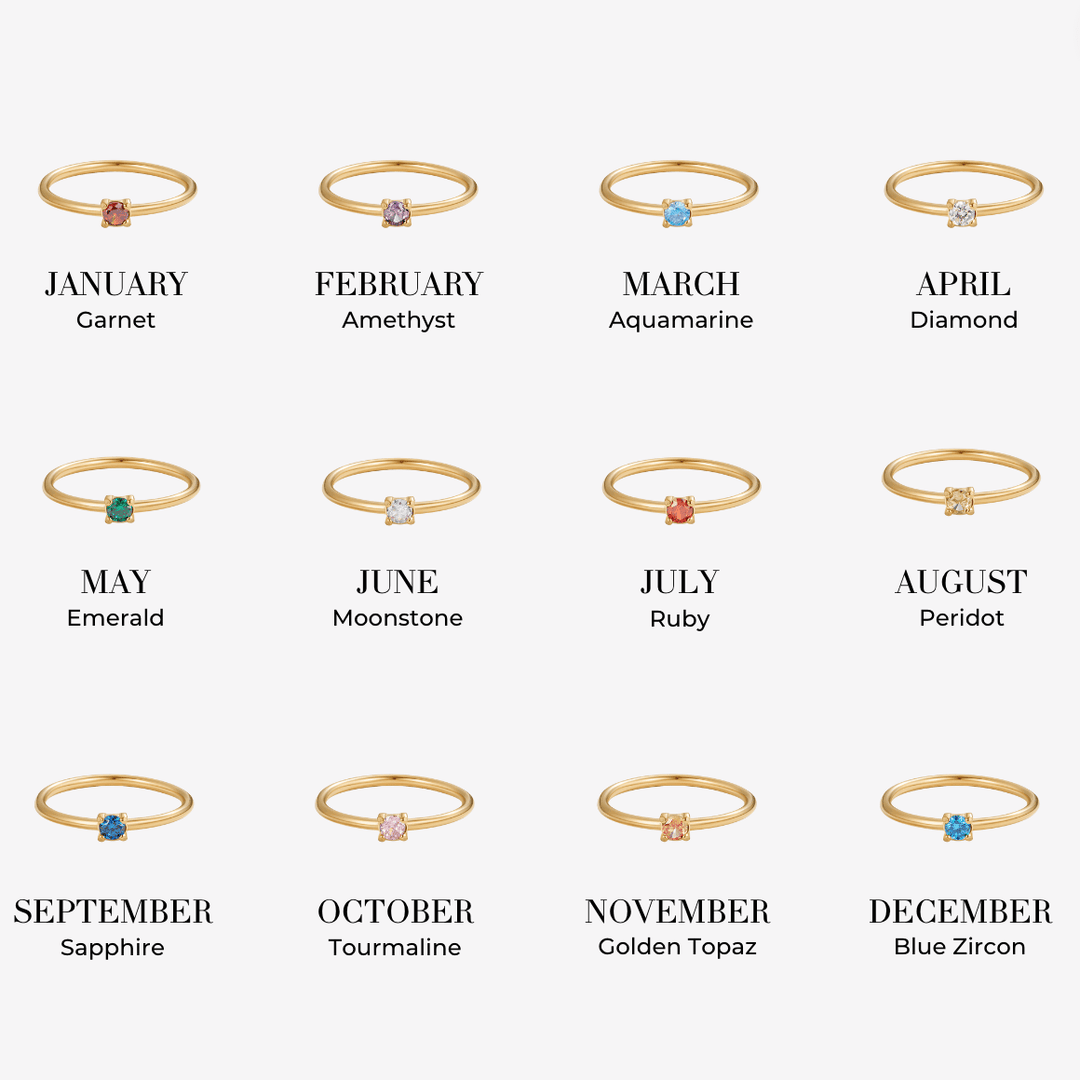 Bagues en or avec pierre de naissance