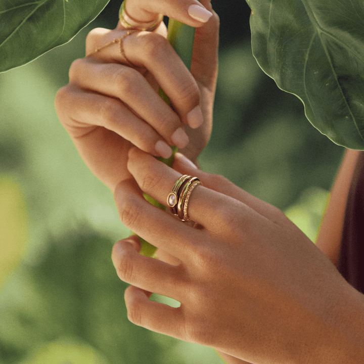 Bague en or 18K avec perles