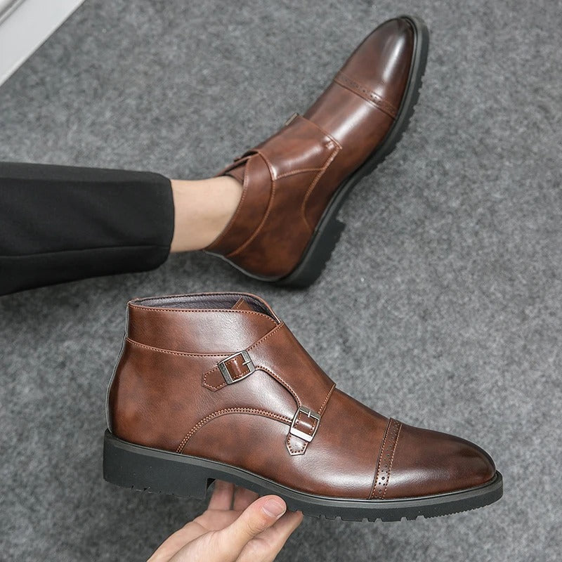 Parker | Kunstläder Doppel-Monk-strap Stiefel
