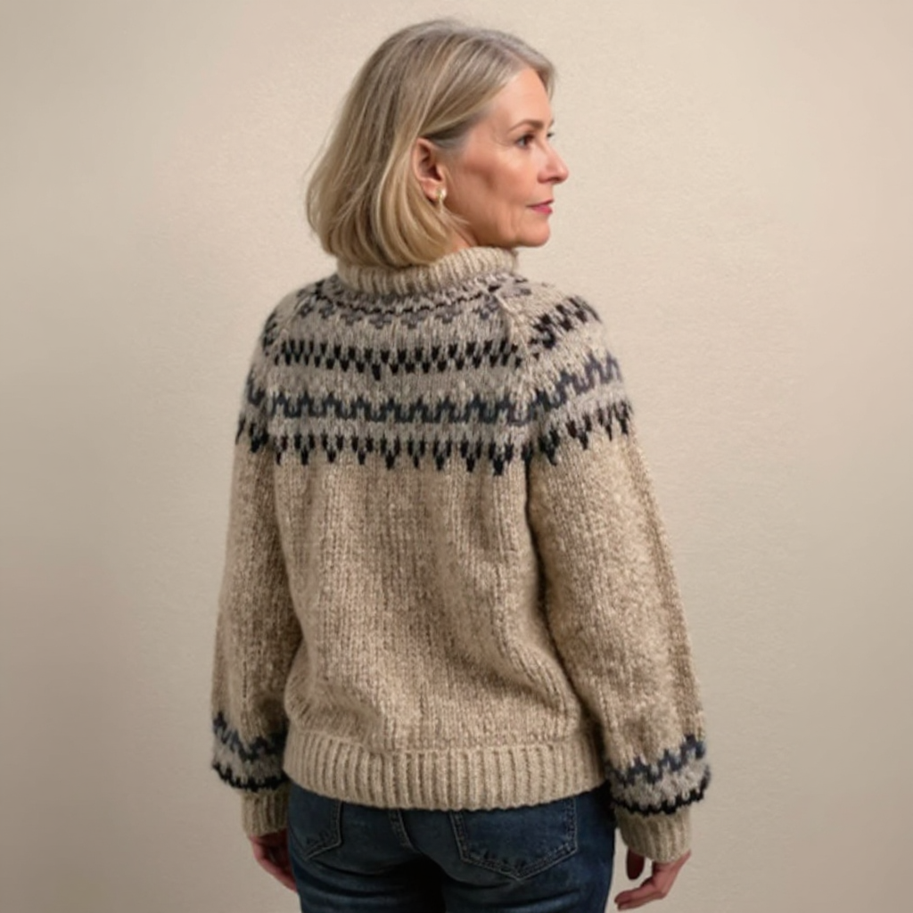 Ashley | Vintage Handgefertigter Isländischer Pullover
