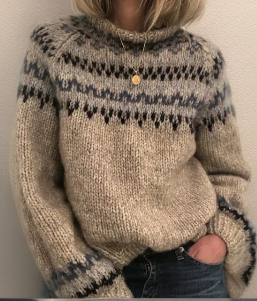 Ashley | Vintage Handgefertigter Isländischer Pullover
