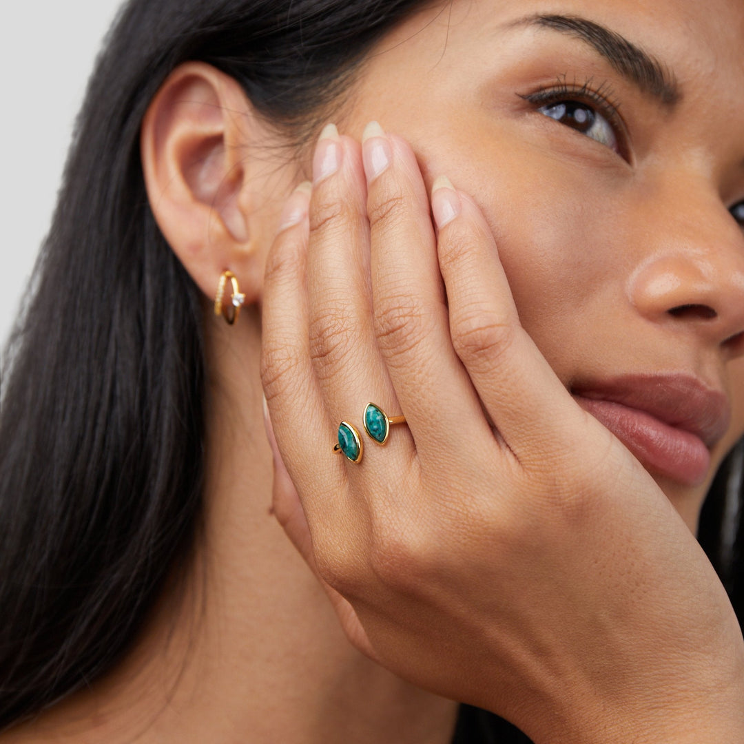 Bague enveloppante en jade vert