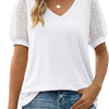 Jessica - Puffärmel V-Ausschnitt Top