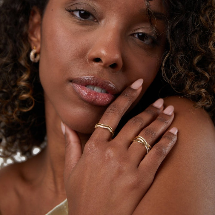 Bague Juni en or et cristal