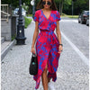Vada - Sunset Stroll V-Ausschnitt Schlitz Druckkleid