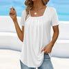 Valina | Plissierter Top mit quadratischem Ausschnitt